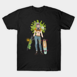 Longboard girl holding a blaster T-Shirt